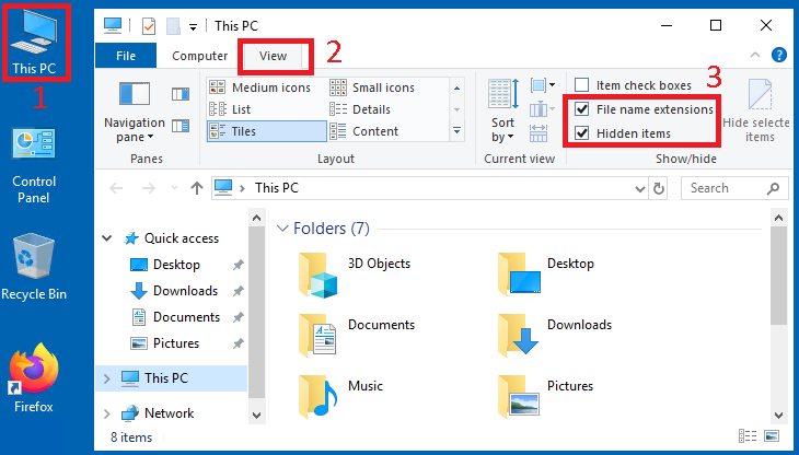 Show Files Extensions and Hidden Files
