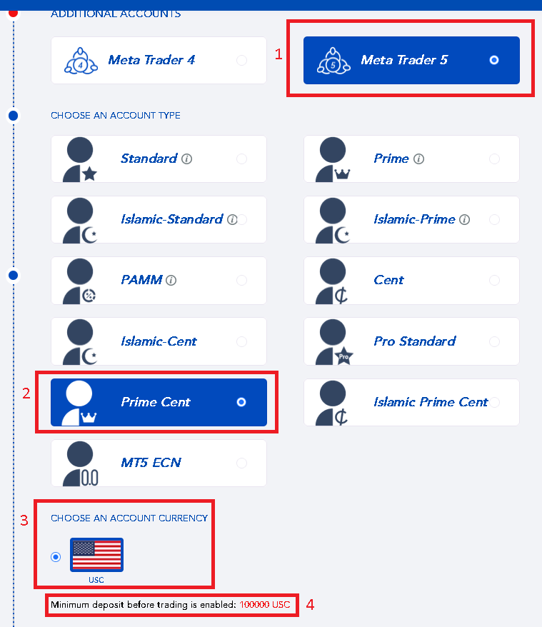 PUPrime PrimeCent Account Opening