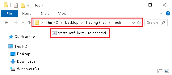 MetaTrader Install Folder - With script 01