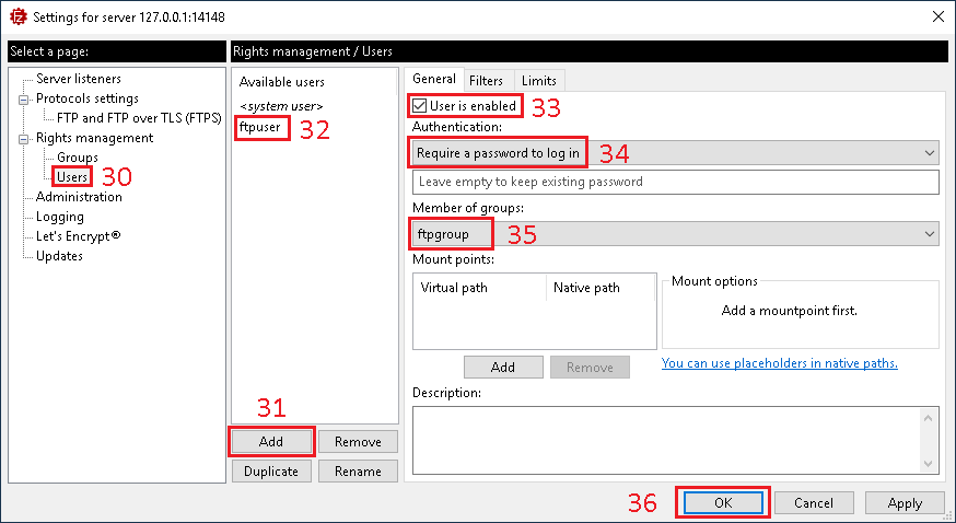 Configure FileZilla Server - Image 11