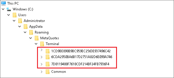 Dossiers importants - Dossier de données utilisateur MT5