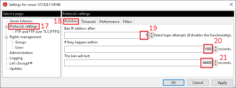 Configurer le serveur FileZilla - Image 9