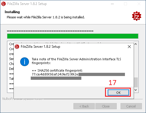 Installer FileZilla Server - Image 10